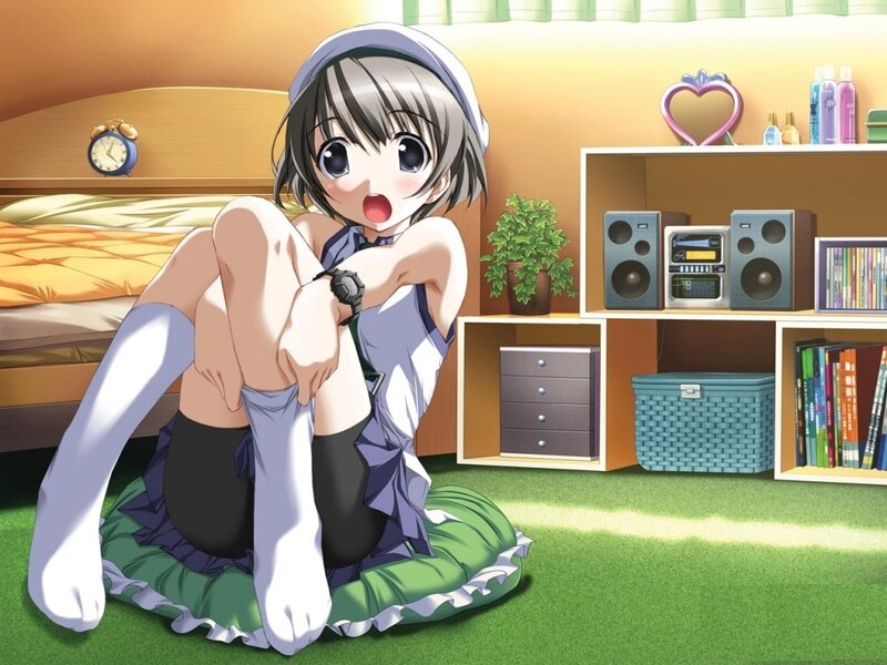 anime girl in bedroom