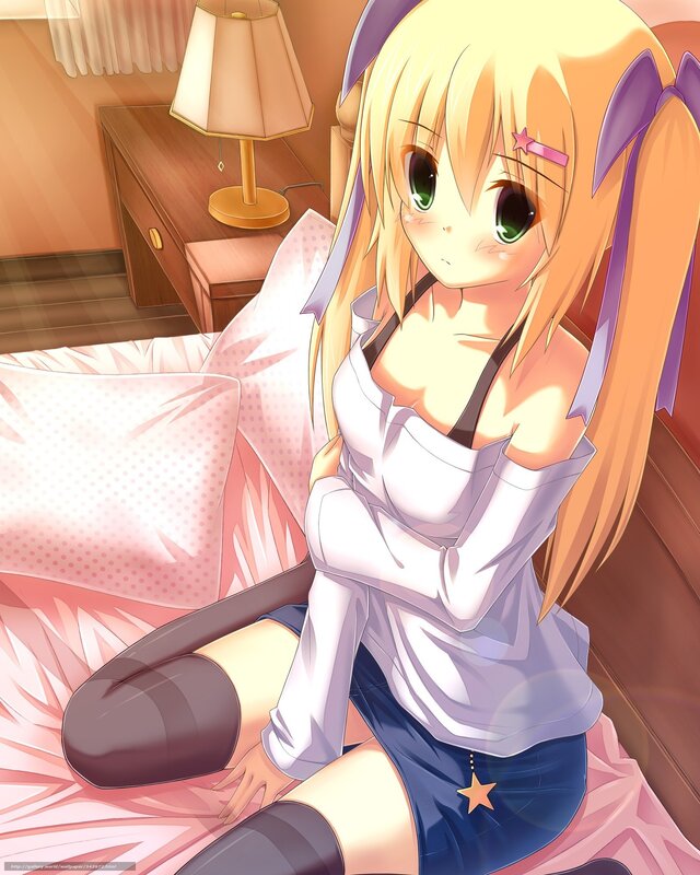 anime girl in bedroom