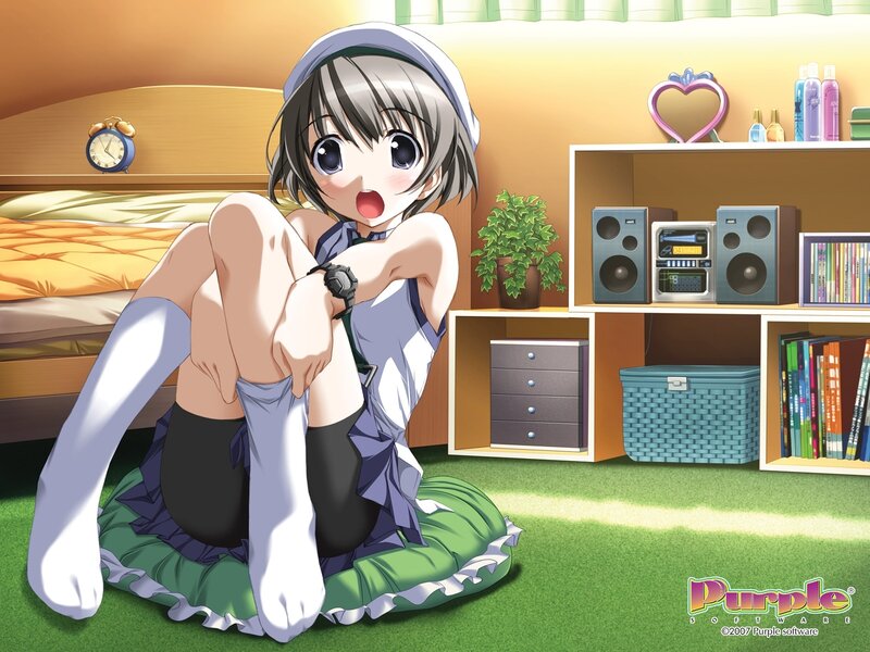 Anime Girl in Bedroom — Green