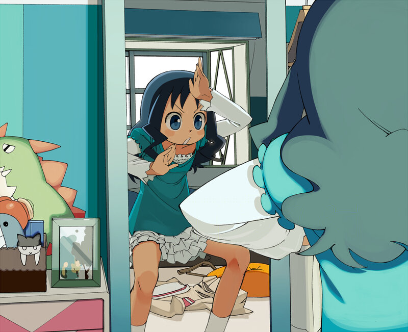 Anime Girl in Bedroom — Teal