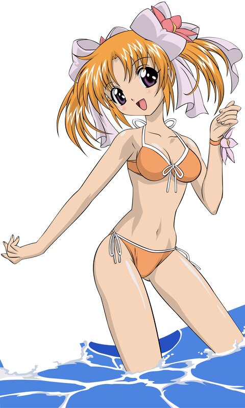 anime girl in bikini at beach