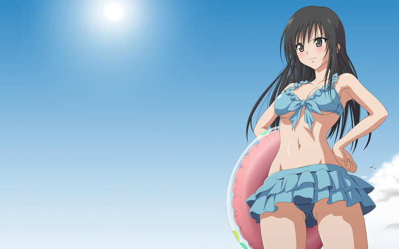 anime girl in bikini at beach