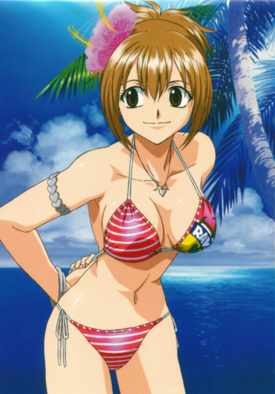 anime girl in bikini at beach