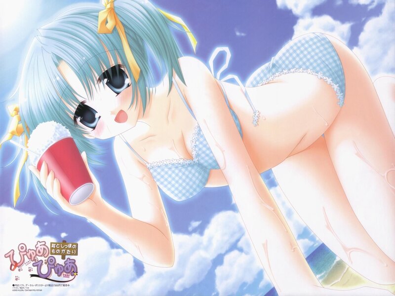 Anime Girl in Bikini — Blue, Playful, Summer, Manga