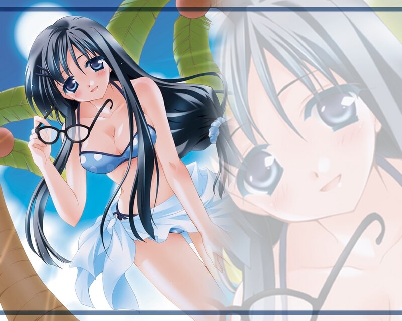 Anime Girl in Bikini — Blue, Relaxed, Summer, Manga