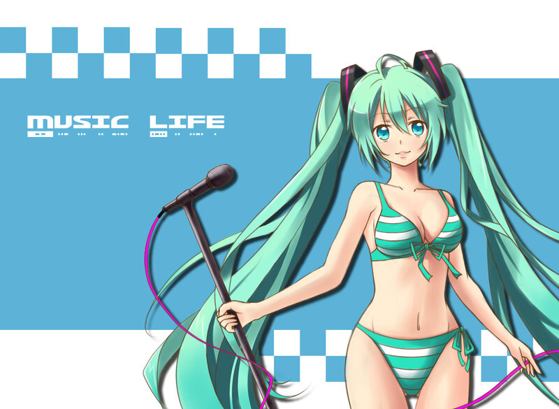 Anime Girl in Bikini — Cyan