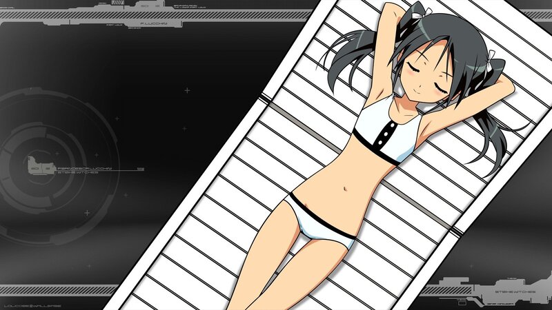 anime girl in bikini on deck