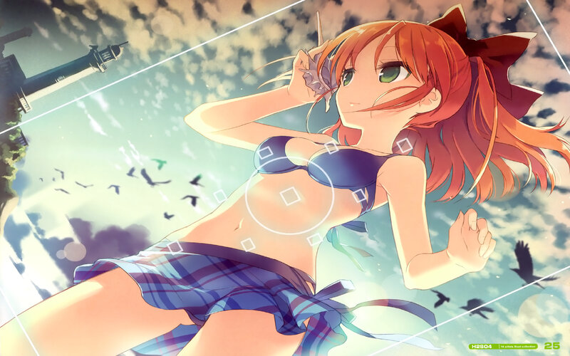 Anime Girl in Bikini — Orange, Serene