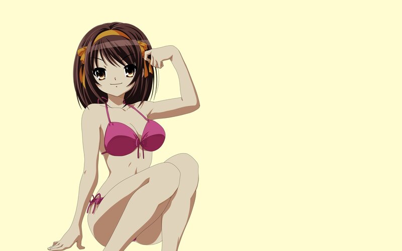Anime Girl in Bikini — Pink, Playful