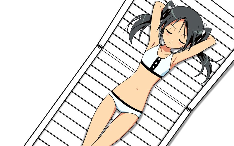 Anime Girl in Bikini — White, Relaxed, Summer