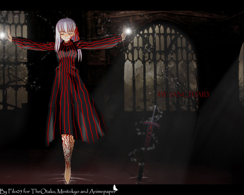 anime girl in black and red dress