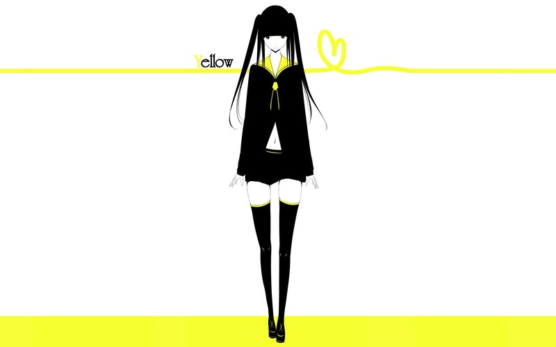 Anime girl in black and yellow
