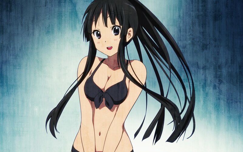 anime girl in black bikini