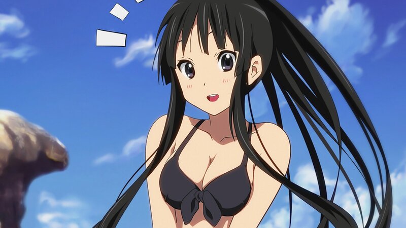 anime girl in black bikini