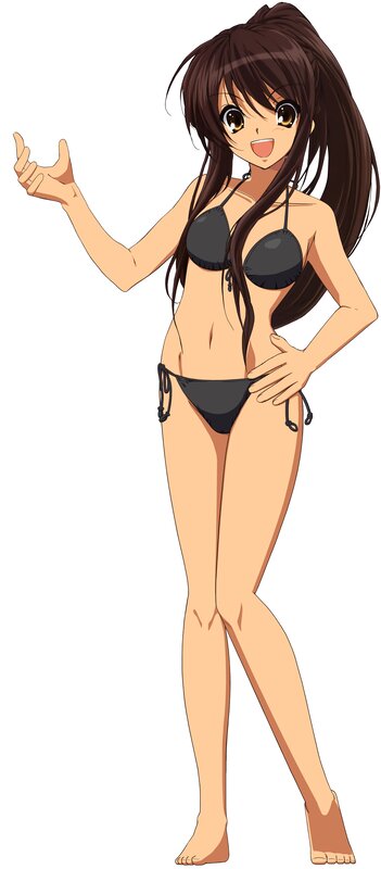 anime girl in black bikini
