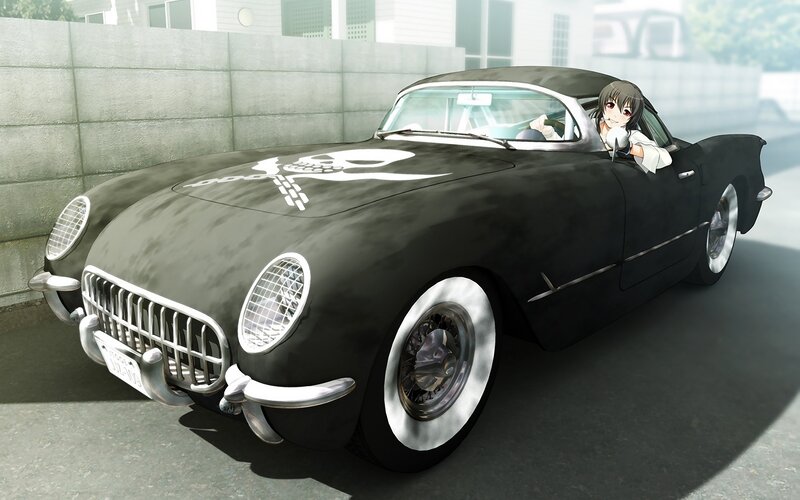 Anime Girl in Black Car — Calm