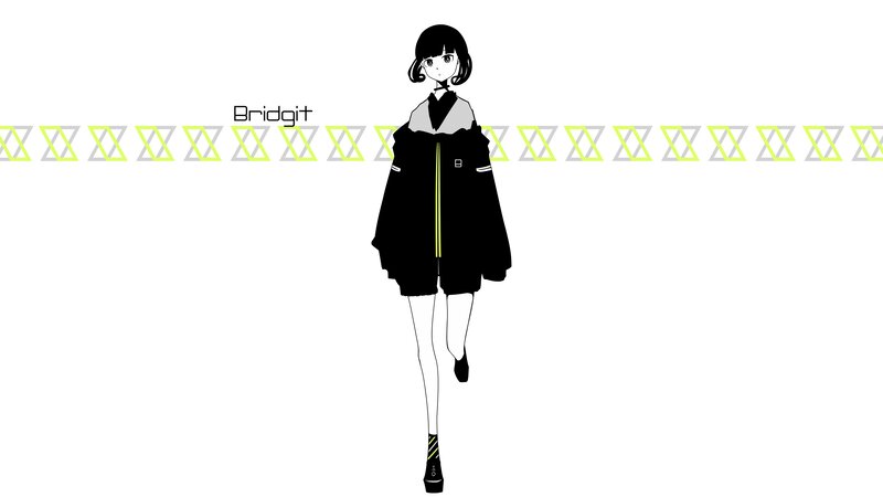 Anime Girl in Black Coat — Neutral, Text
