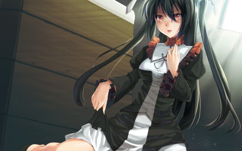 anime girl in black dress