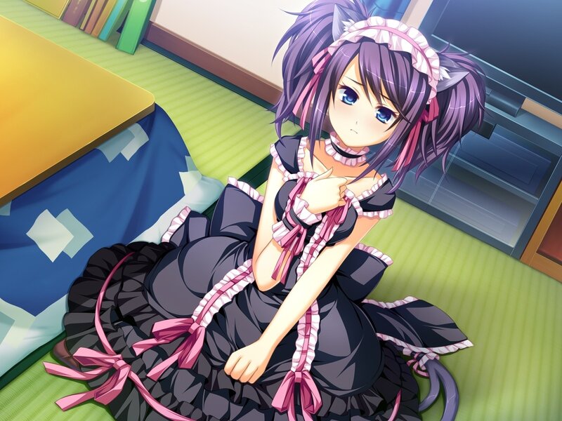 anime girl in black dress