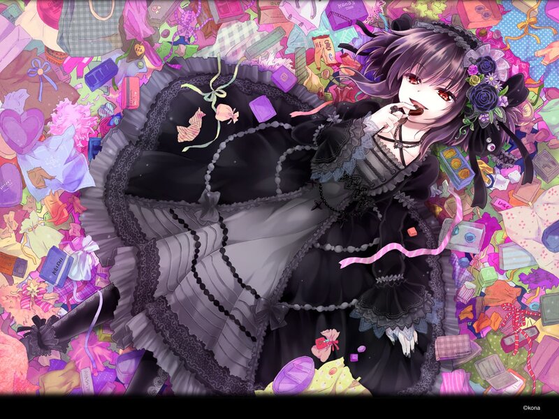 anime girl in black dress