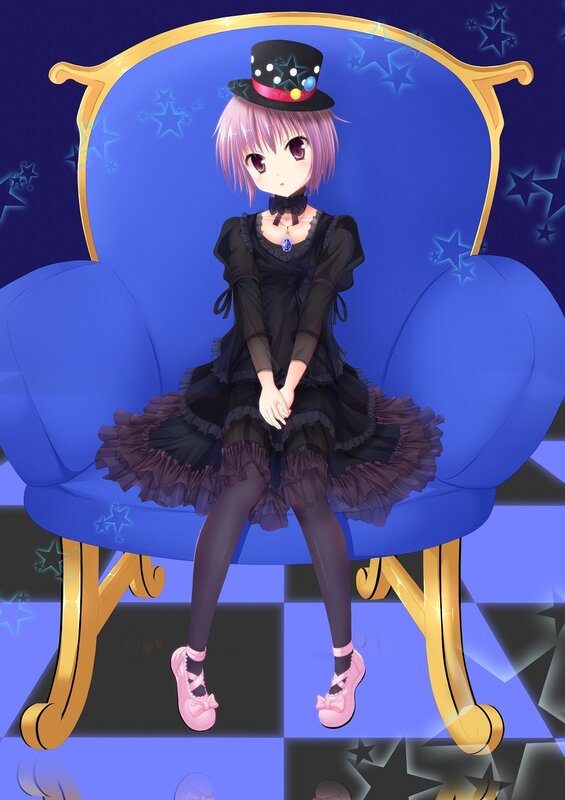 anime girl in black dress