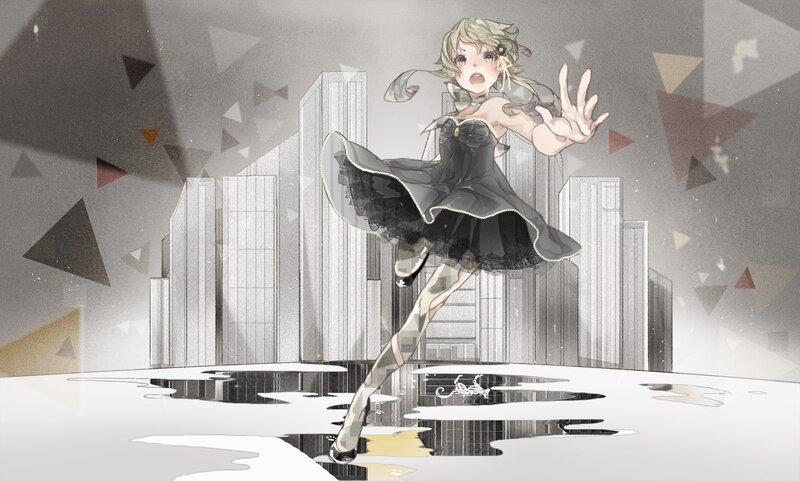 anime girl in black dress