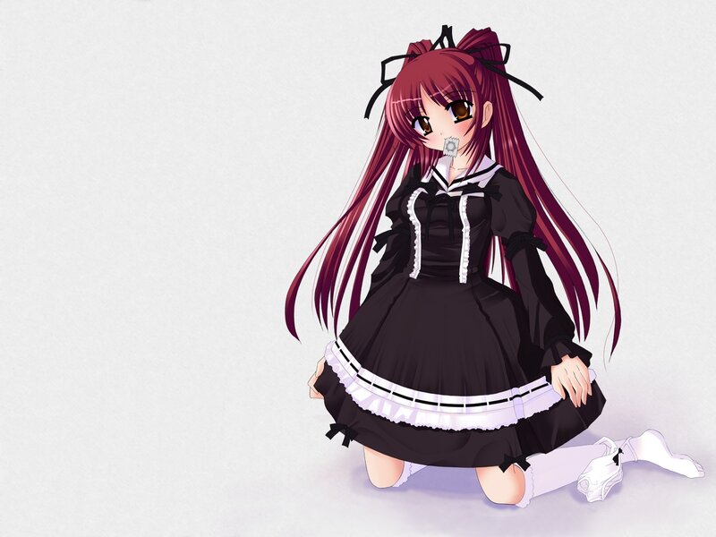 anime girl in black dress