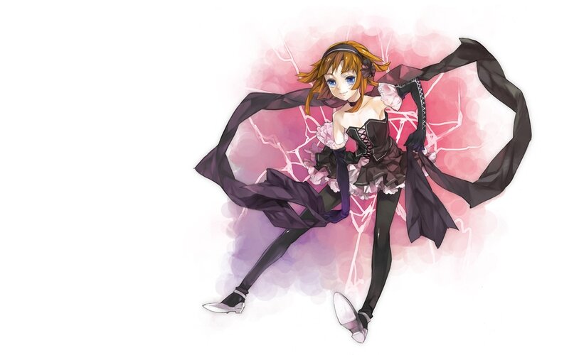 anime girl in black dress