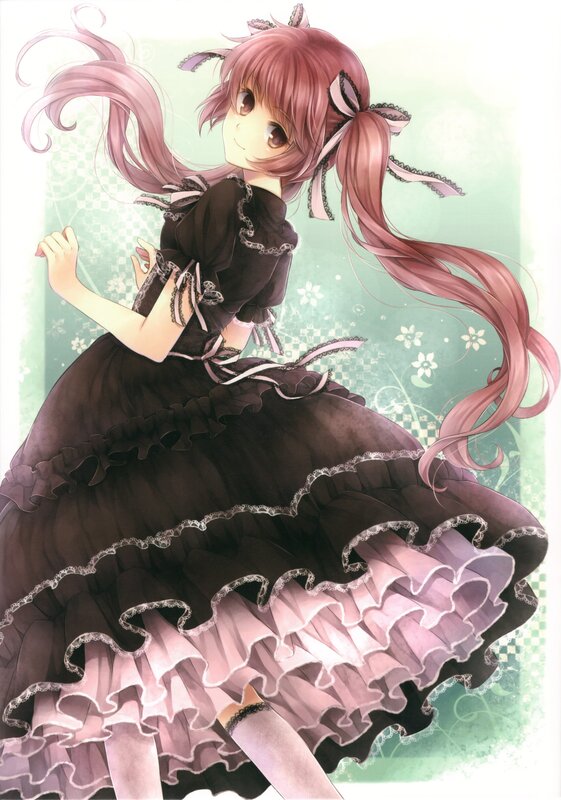 anime girl in black dress