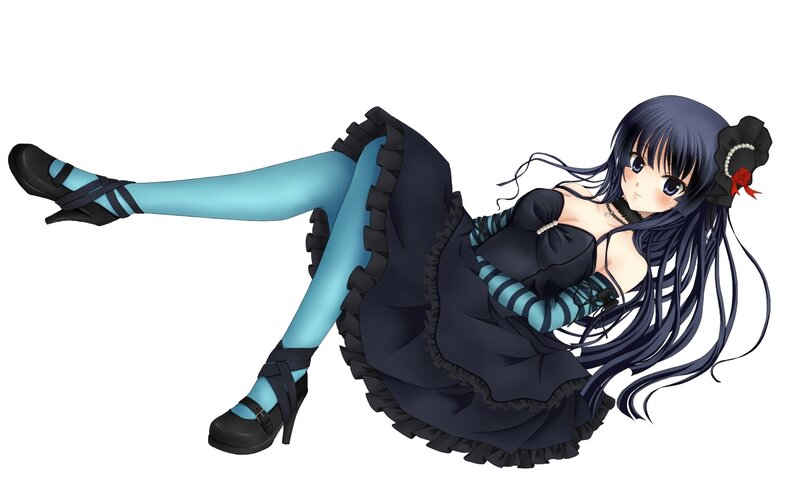 anime girl in black dress