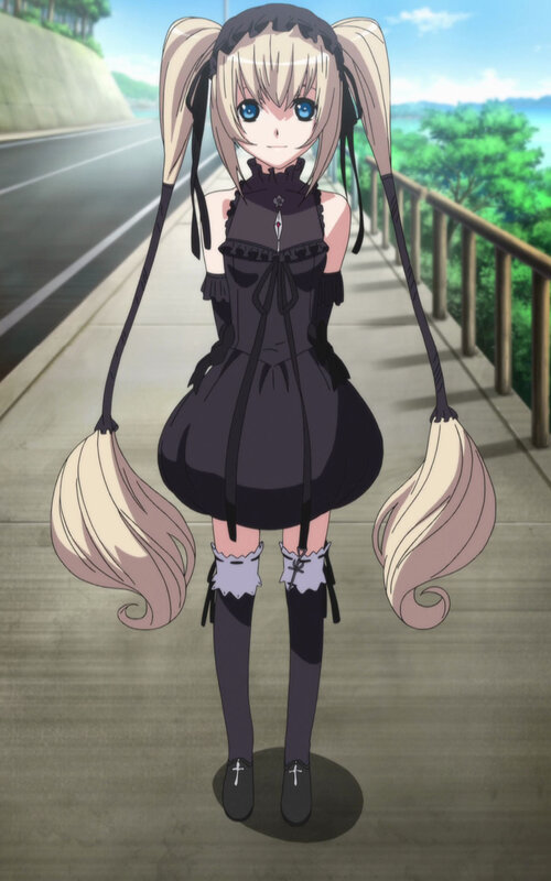 anime girl in black dress