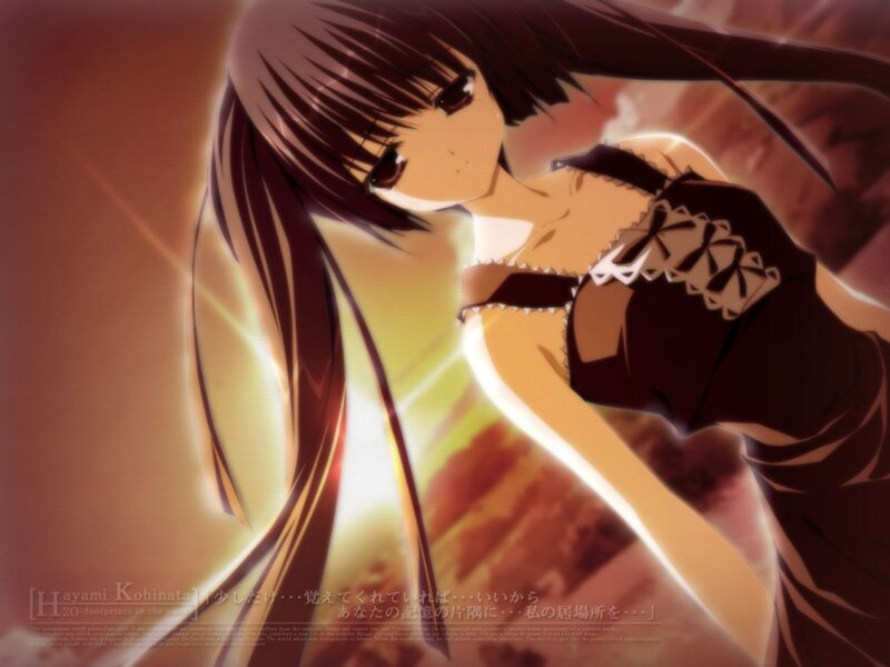 Anime Girl in Black Dress — Brown, Dramatic