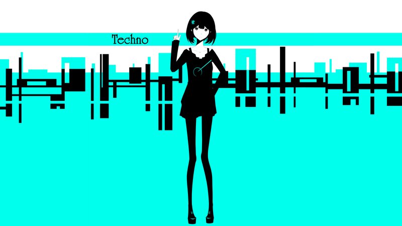 Anime Girl in Black Dress — Cyan