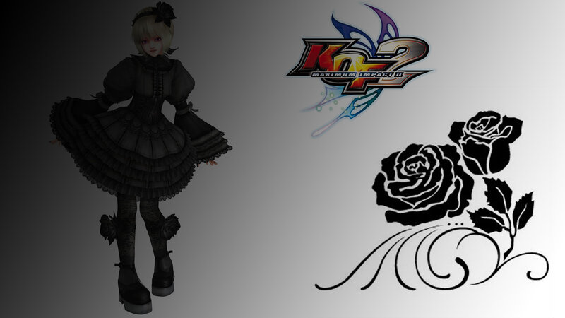 Anime Girl in Black Dress — Dark, 3d Render