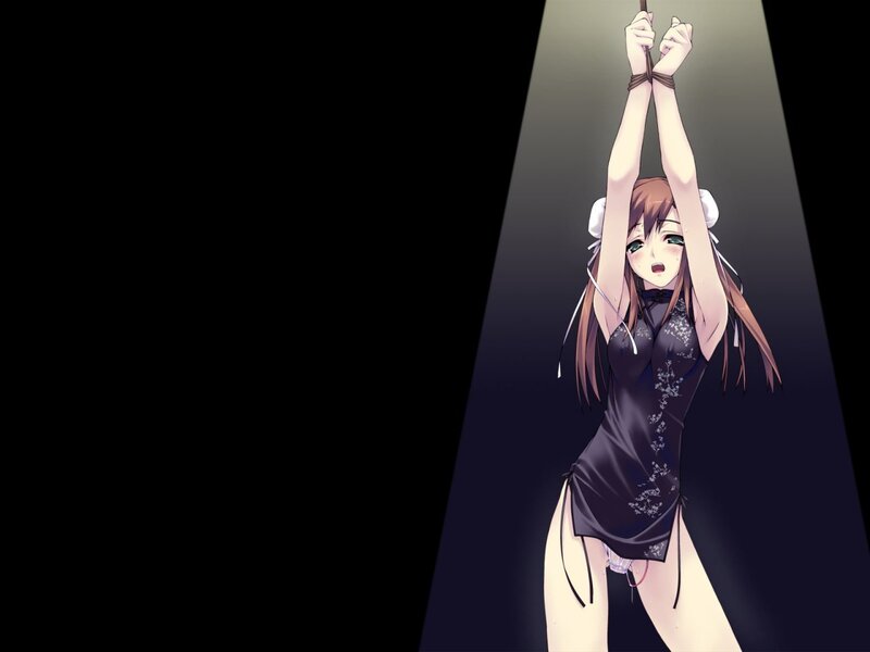 Anime Girl in Black Dress — Dramatic, Hair, Light