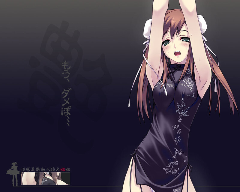 Anime Girl in Black Dress — Dramatic, Hair
