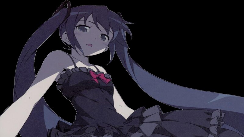 Anime Girl in Black Dress — Dramatic, Long Hair, Bow