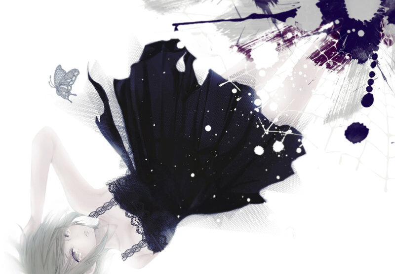 Anime Girl in Black Dress — Dreamy