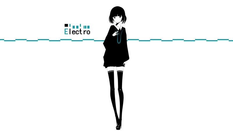 Anime Girl in Black Dress — Neutral, Digital Art, Text