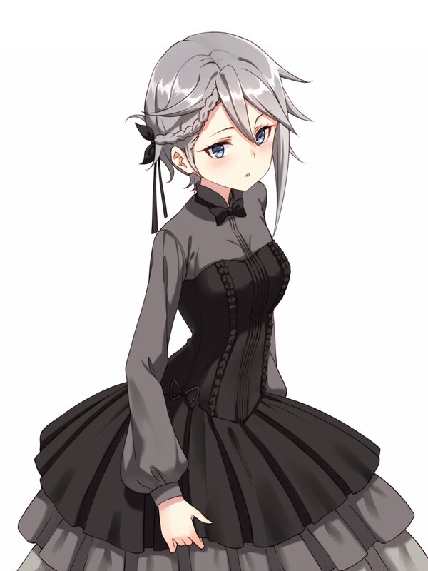 Anime Girl in Black Dress — Neutral, Digital Art