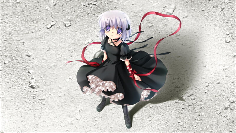 Anime Girl in Black Dress — Neutral, Ribbon