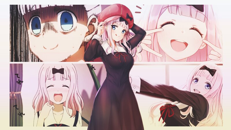 Anime Girl in Black Dress — Pink, Playful