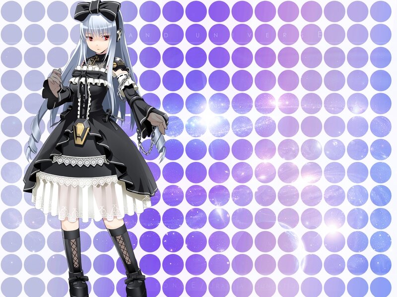 Anime Girl in Black Dress — Purple, Dramatic, Digital Art