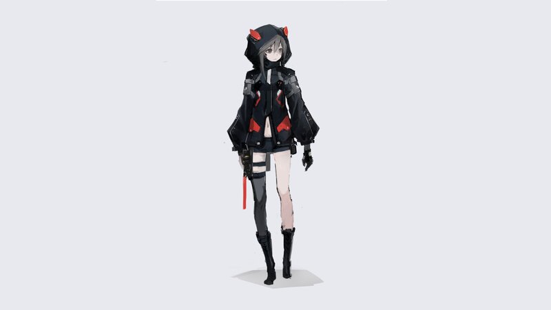 Anime Girl in Black Jacket — Neutral