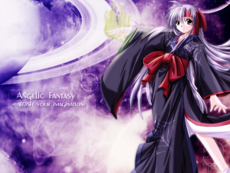 anime girl in black kimono