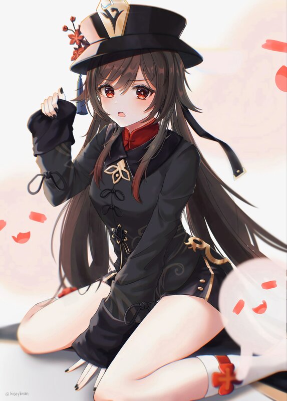 Anime Girl in Black Outfit — Calm, Digital Art