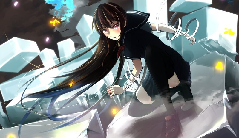 Anime Girl in Black Outfit — Dramatic, Digital Art