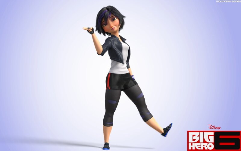 Anime Girl in Black Outfit — Purple, Confident