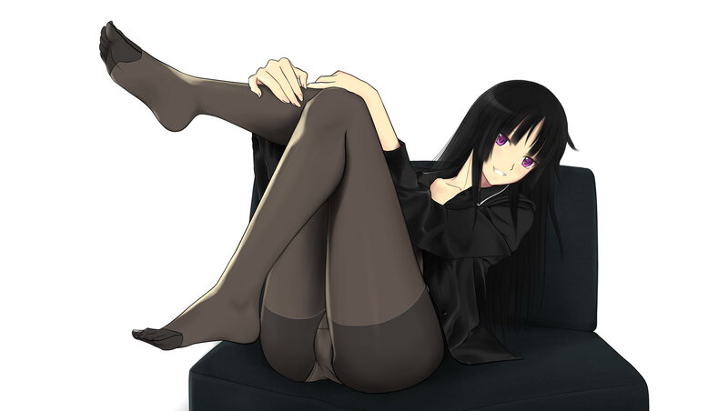 anime girl in black stockings