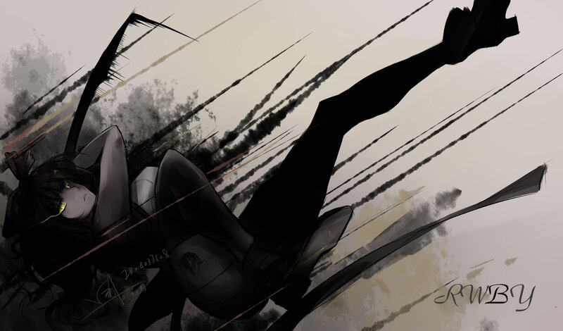 Anime Girl in Black Suit — Dramatic, Digital Art